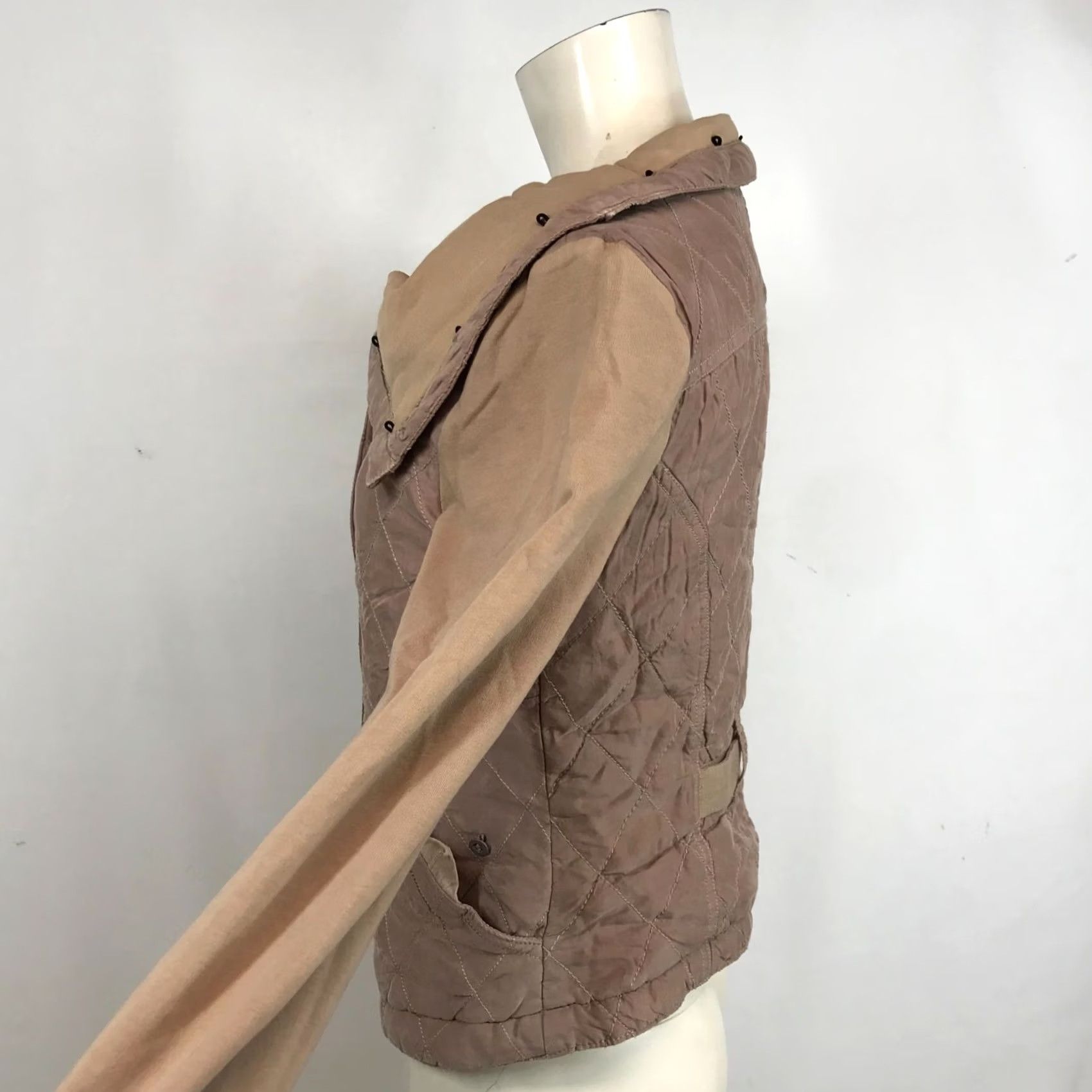 Vintage MARRAKECH Womens XS MAUVE QUILTED ASYMMETRICAL JACKET COAT, Zip, Regular, Basic Jacket, Outer Shell Material SEE TAG, Mauve, Hus? Size XS / US 0-2 / IT 36-38 - 4 Thumbnail