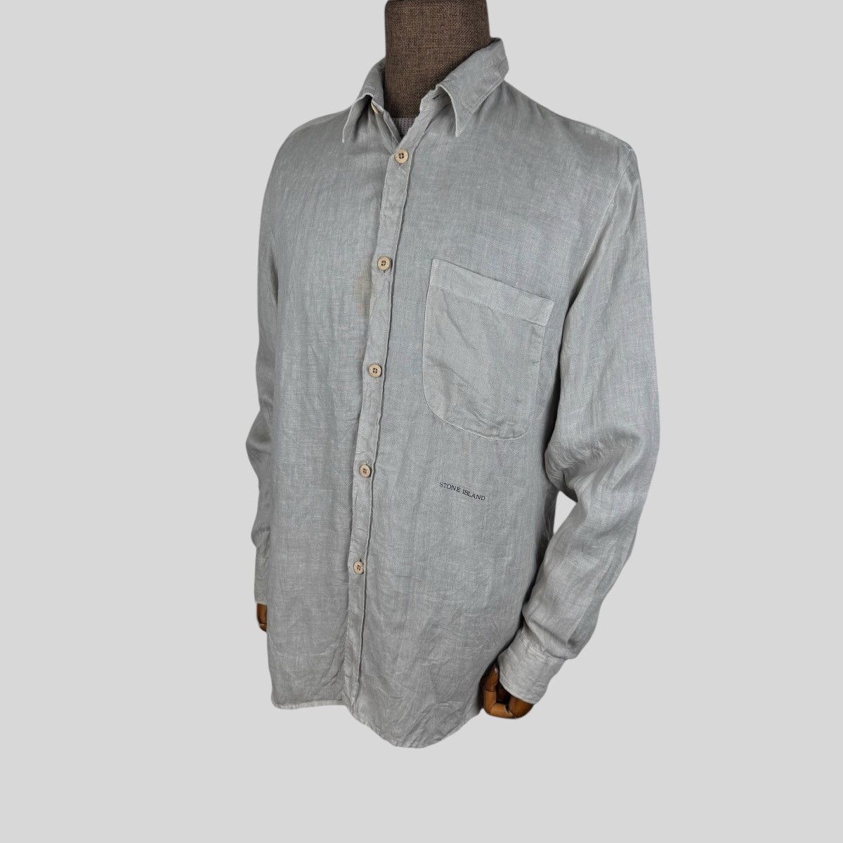 Stone Island 🔥VTG 90s STONE ISLAND LINEN LONG-SLEEVE SHIRTS Size US S / EU 44-46 / 1 - 1 Thumbnail