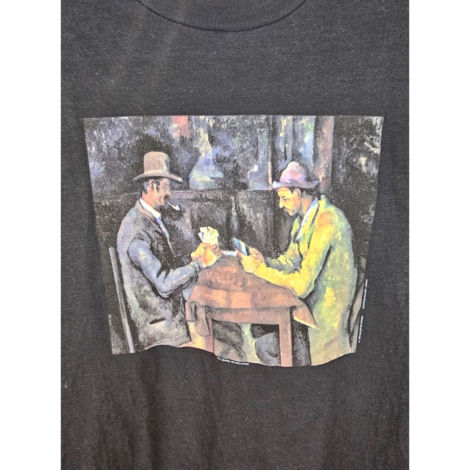 Tultex VINTAGE 98' PAUL CEZANNE THE CARD PLAYERS ARTS GALLERY OF TORONTO T-SHIRT SZ XL Black Mens Size US XL / EU 56 / 4 - 2 Thumbnail