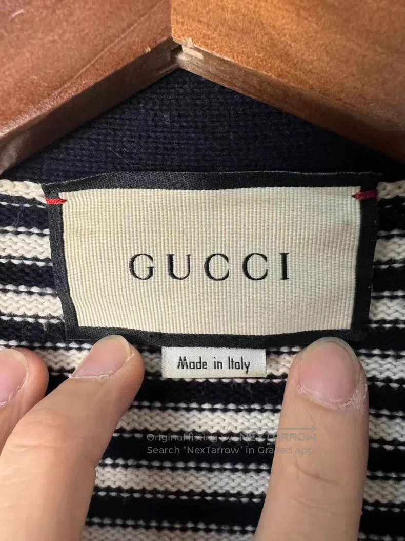 Gucci Gucci Full-print logo stitching striped knitted cardigan c Size S / US 4 / IT 40 - 3 Thumbnail