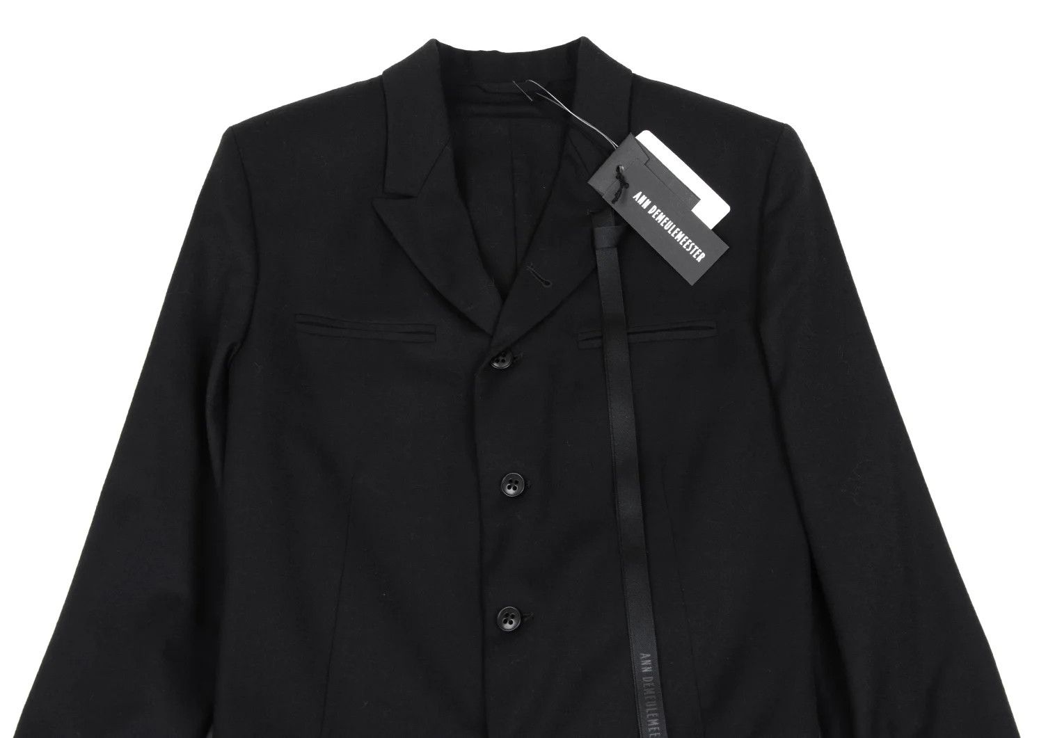 Ann Demeulemeester Wool Strap Design Jacket in Black, Size XXS Size US XXS / EU 40 - 2 Thumbnail
