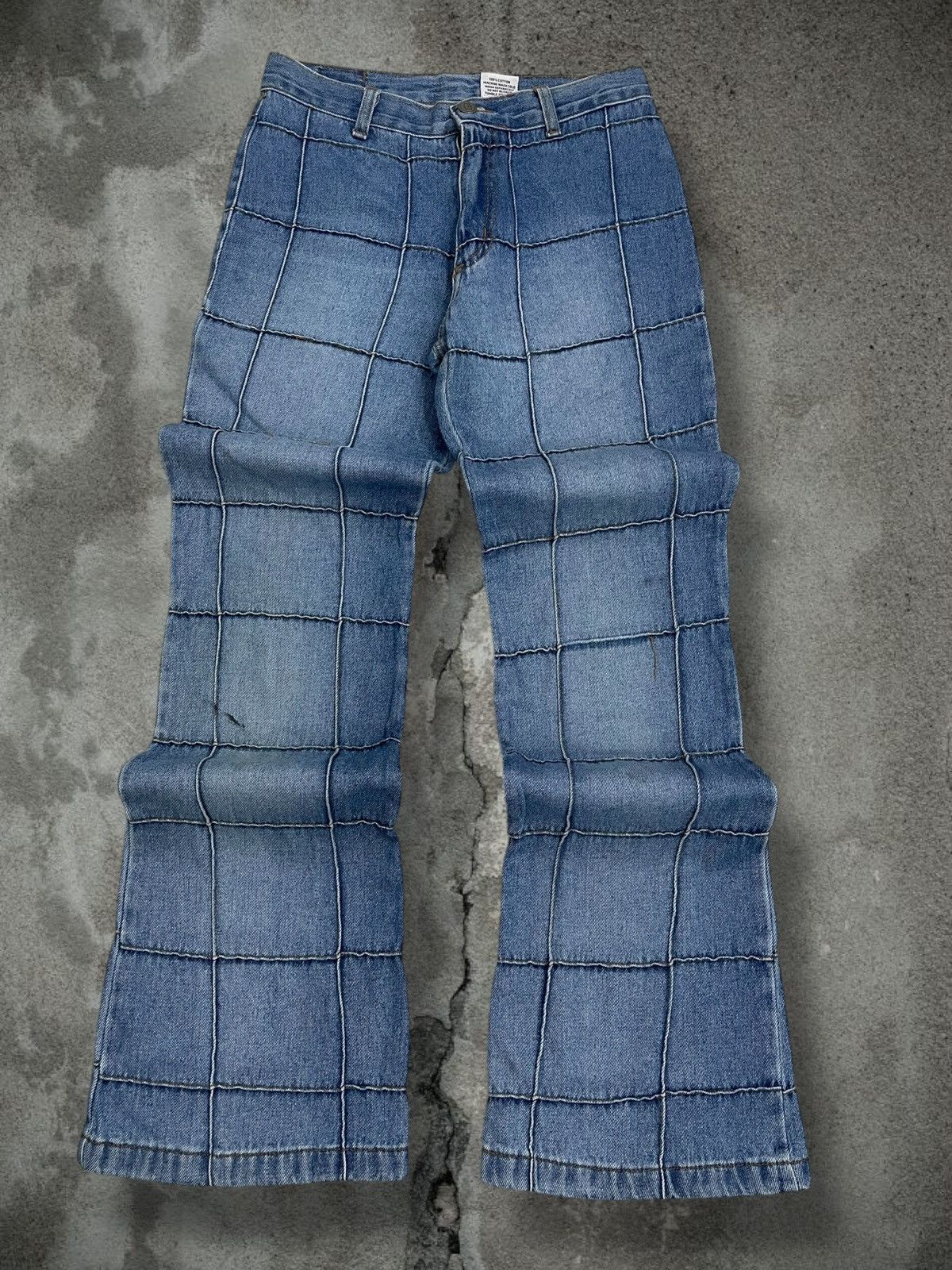 In The Attic Vintage 90s Designer NewSports Usa Super Kinky Flared Denim Size US 27 - 1 Thumbnail