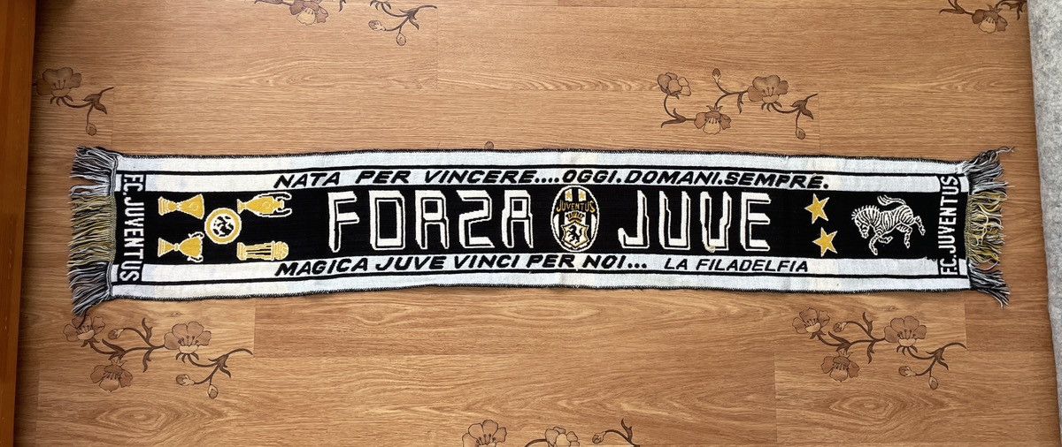 Vintage Vintage Juventus “Forza Juve” Football Soccer Scarf Size ONE SIZE - 3 Thumbnail
