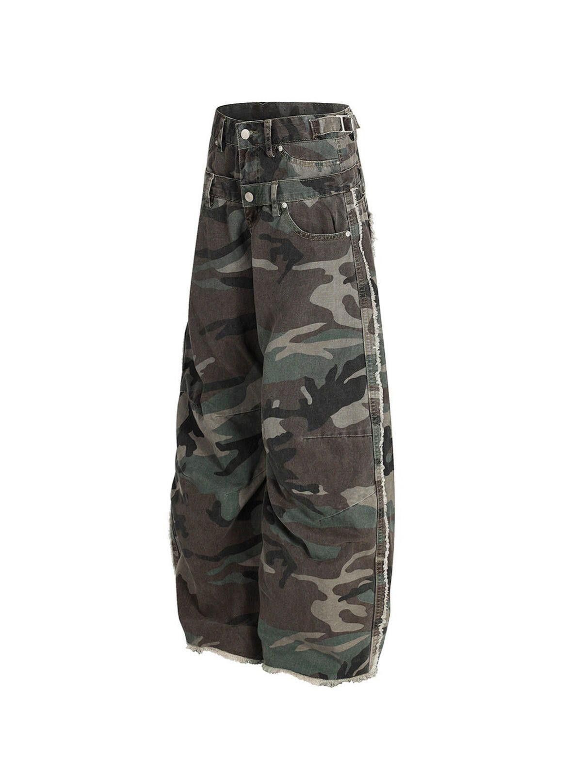 Other Camouflage Wide Leg Cargo Pants, Loose Fit Utility Pants Size US 32 / EU 48 - 8 Thumbnail
