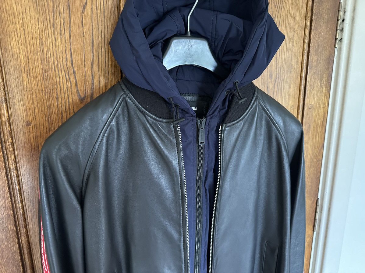 Dsquared2 FW20 Dsquared tape logo leather hoodie jacket Grail Size US L / EU 52-54 / 3 - 3 Thumbnail
