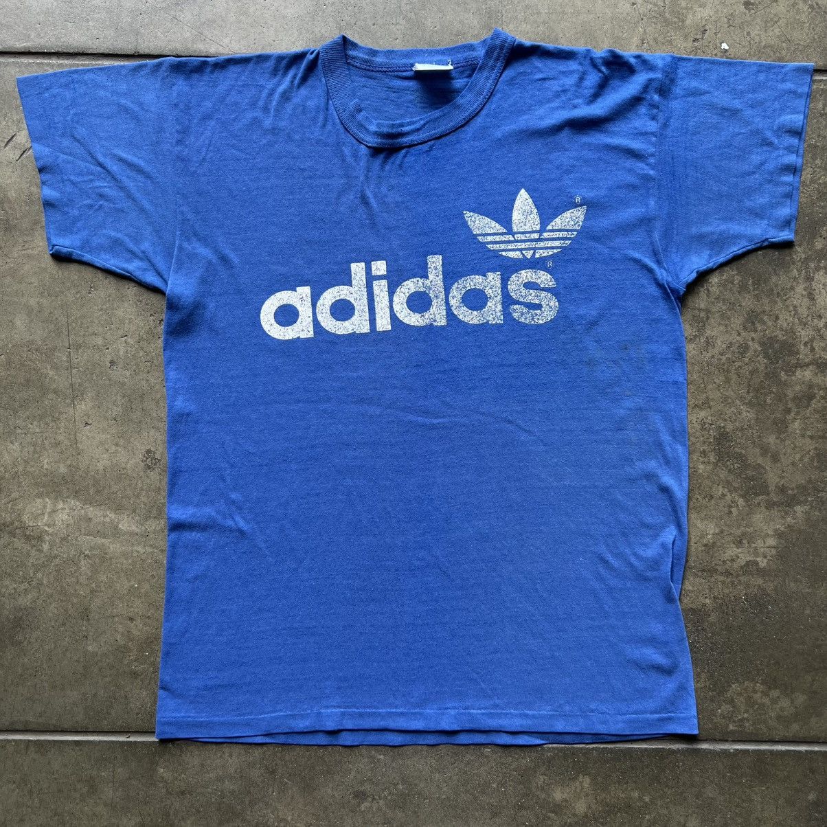Adidas × Vintage VTG ‘70s Adidas Trefoil Tee Shirt Size US S / EU 44-46 / 1 - 1 Thumbnail