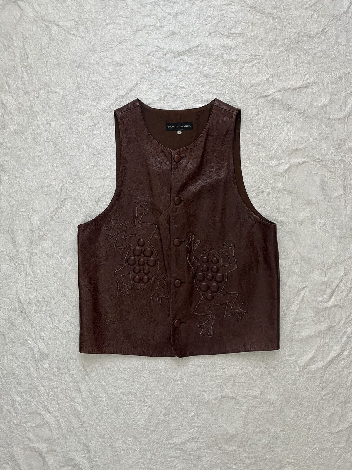 Calugi e Gianelli Calugi e Giannelli 1980s italian leather frog vest Size US L / EU 52-54 / 3 - 1 Thumbnail