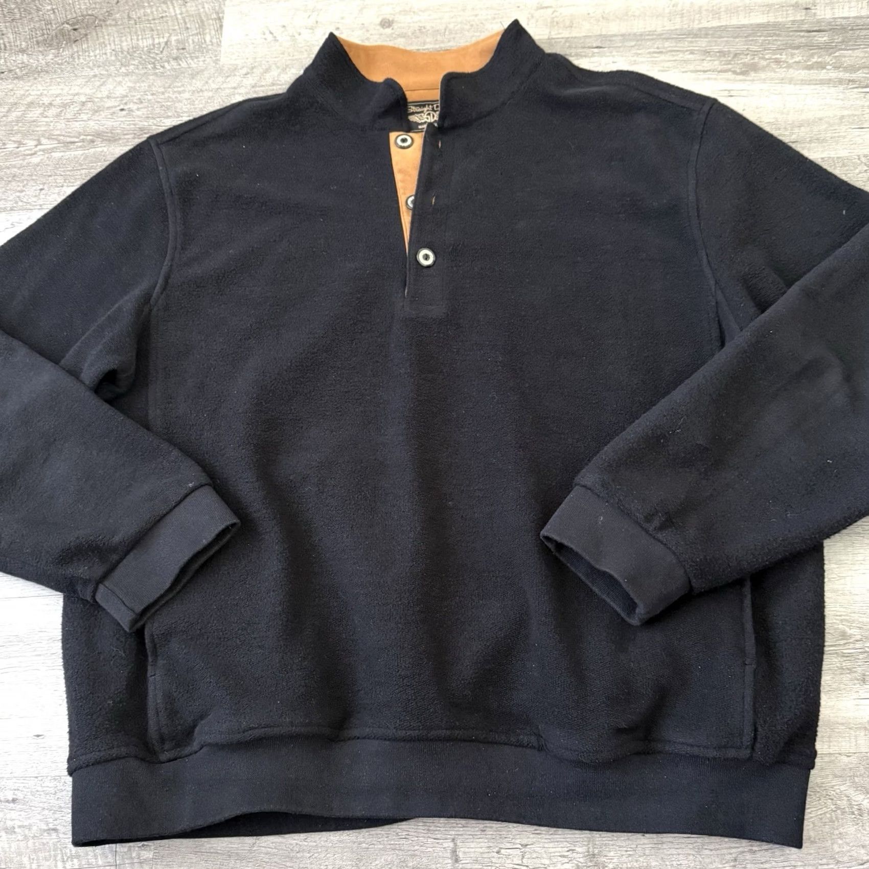 Vintage Straight Down Pullover Sweater Mens XXXL 3XL Black Golfing Jacket 1/4 Button Outdoor Sports Size US XXL / EU 58 / 5 - 6 Thumbnail