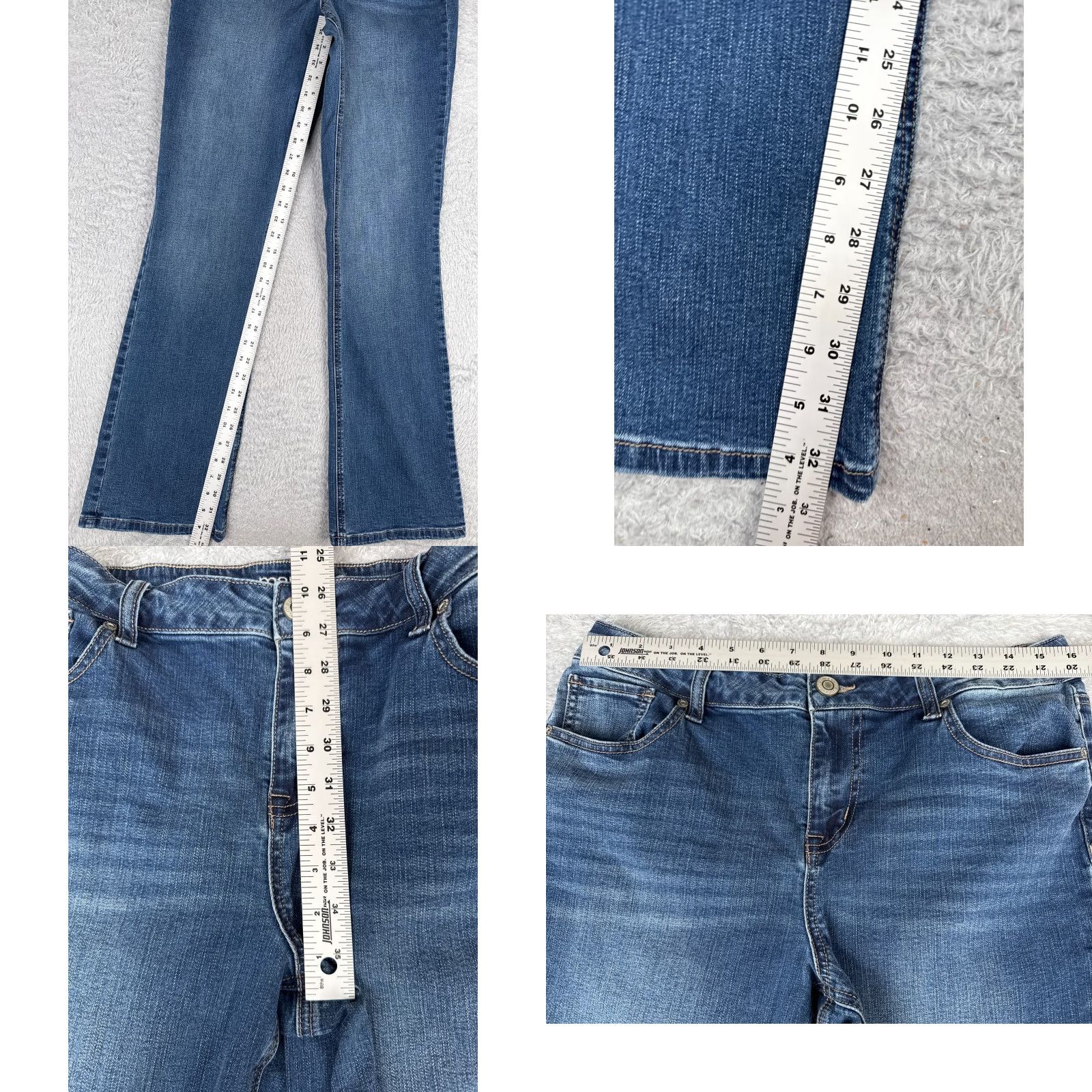 Vintage Maurices Jeans Women 12 Blue Denim Bootcut Low Rise 32x33 Cotton Western 5-Pocket Zipper Distressed Medium Wash Womens Jeans 32 in Inseam 33 in N/A Size 34" / US 12 / IT 48 - 8 Thumbnail