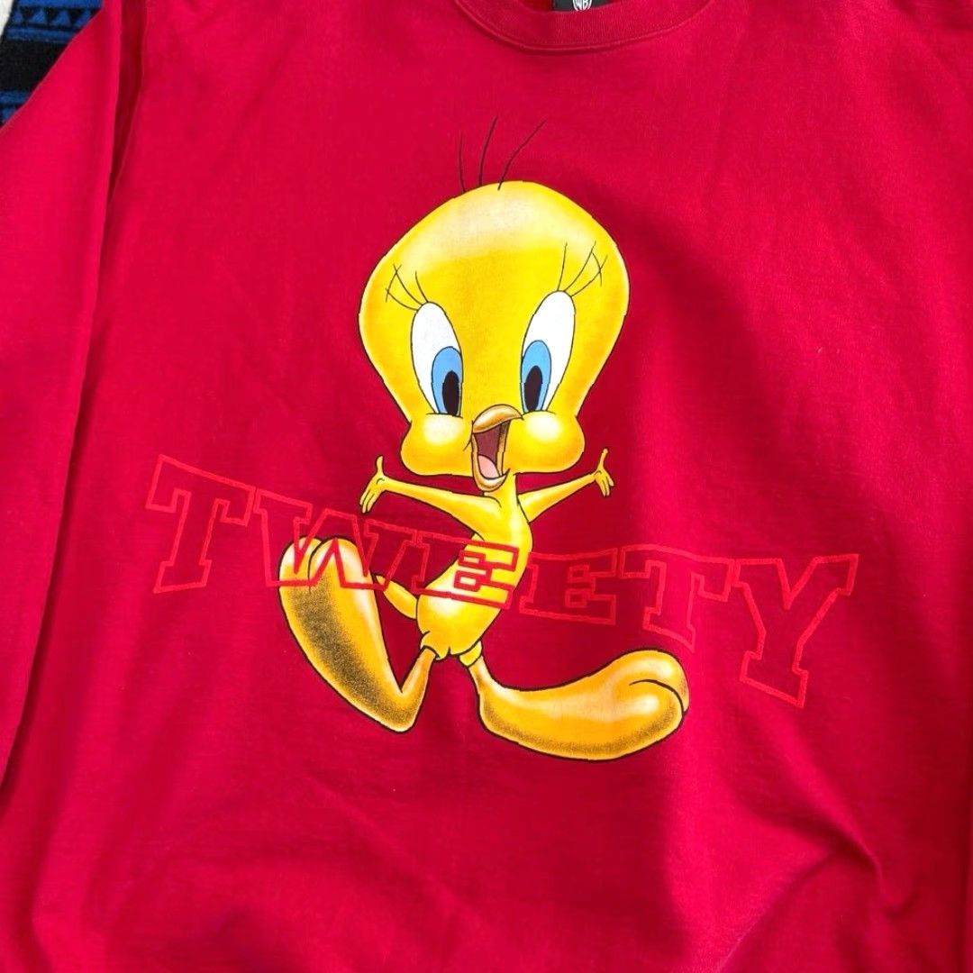 Vintage VINTAGE 90s Tweety Bird Looney Tunes Crewneck Sweatshirt XL Red Mens Crew Neck Sweatshirt 1996 USA Made Size US XL / EU 56 / 4 - 2 Thumbnail