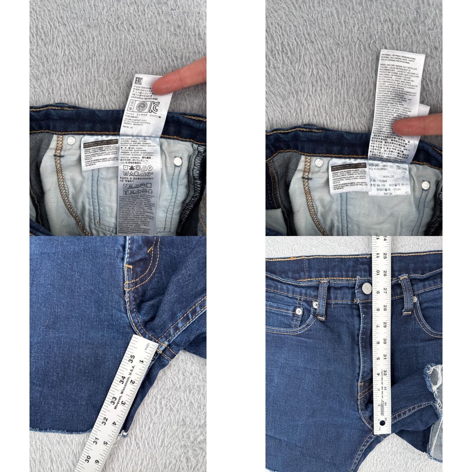 Levi's Levi's Shorts Women 34 Blue Cut-Off 511 Dark Wash Denim Cotton Blend Zip Fly 32x4.5 Mid Rise 4.5 Inseam 5-Pocket Size 24" / US 00 / IT 34 - 8 Thumbnail