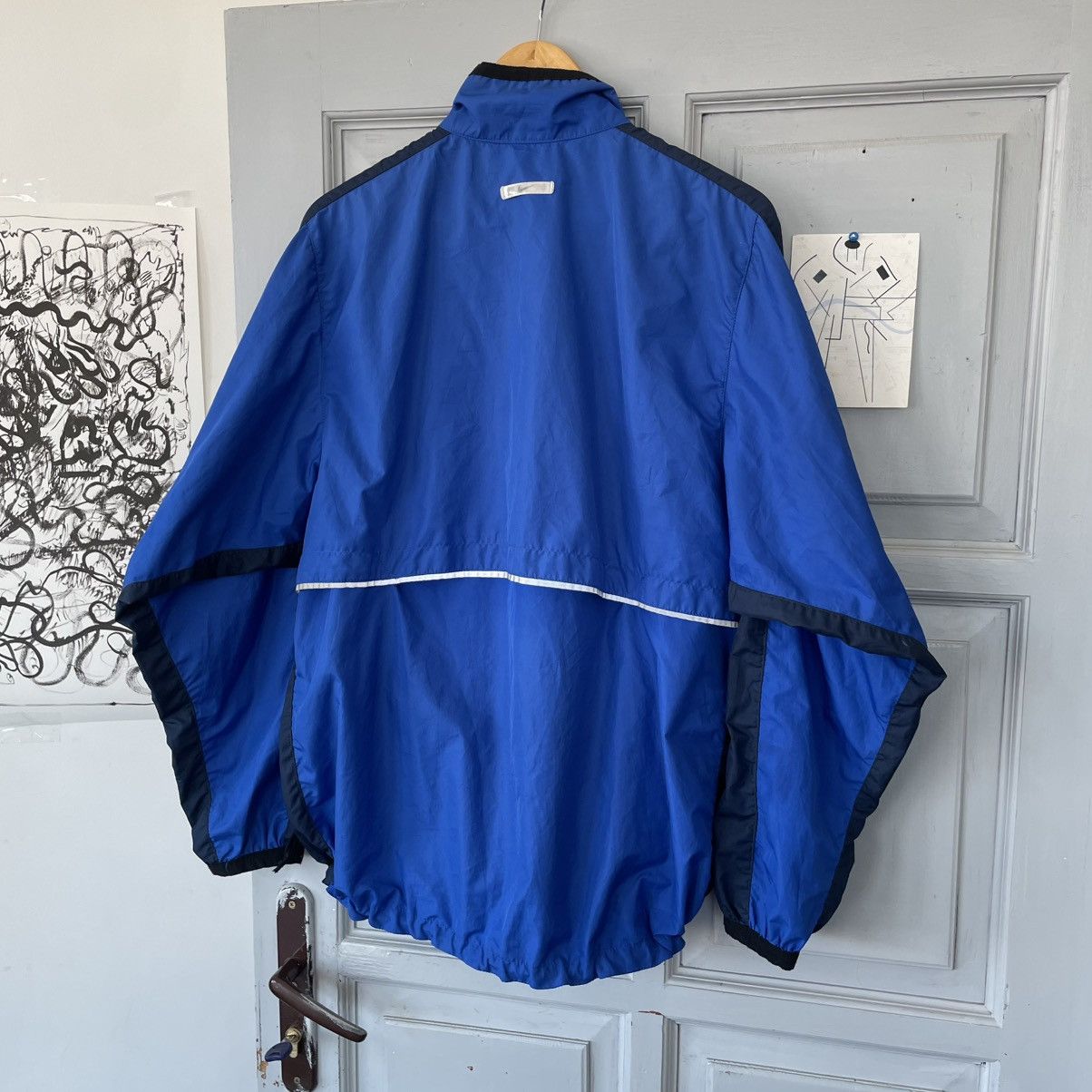 Nike × Vintage Vintage 90’s Nike Neilon Tracksuit Jacket Blue size L Size US M / EU 48-50 / 2 - 6 Thumbnail