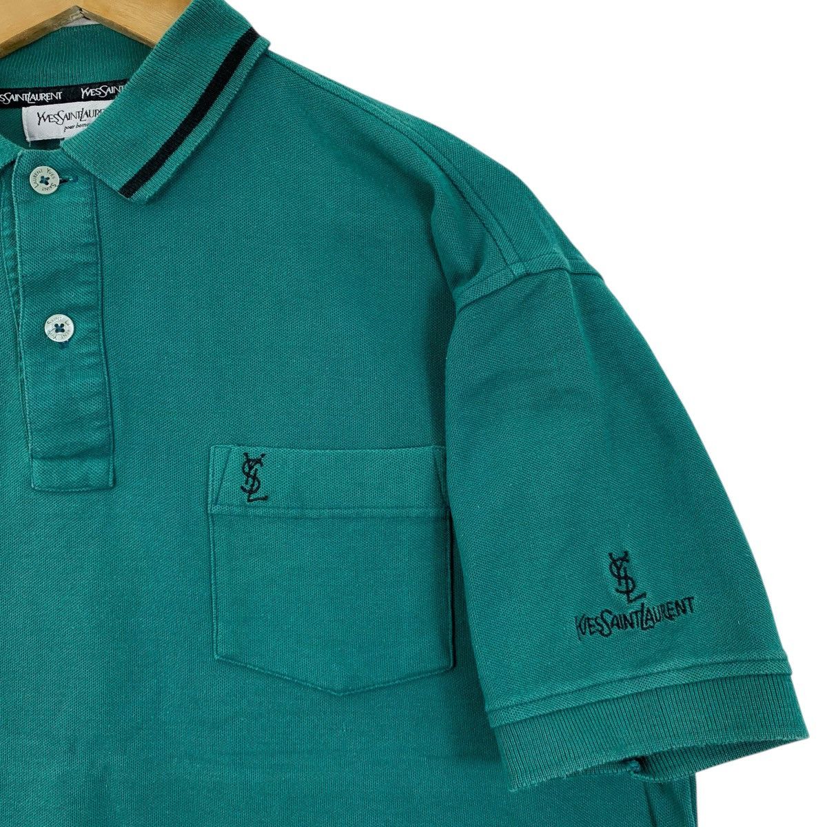 Yves Saint Laurent YvesSaintLaurent YSL Pour Homme French Fashion Polos T-Shirt Size US L / EU 52-54 / 3 - 3 Thumbnail