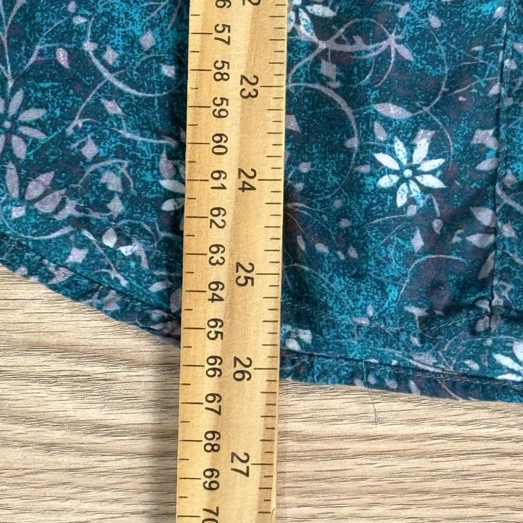 Wrangler WRANGLER Long Sleeve Button-Up Shirt Teal Floral Snap Down Size L Womens Size L / US 10 / IT 46 - 4 Thumbnail