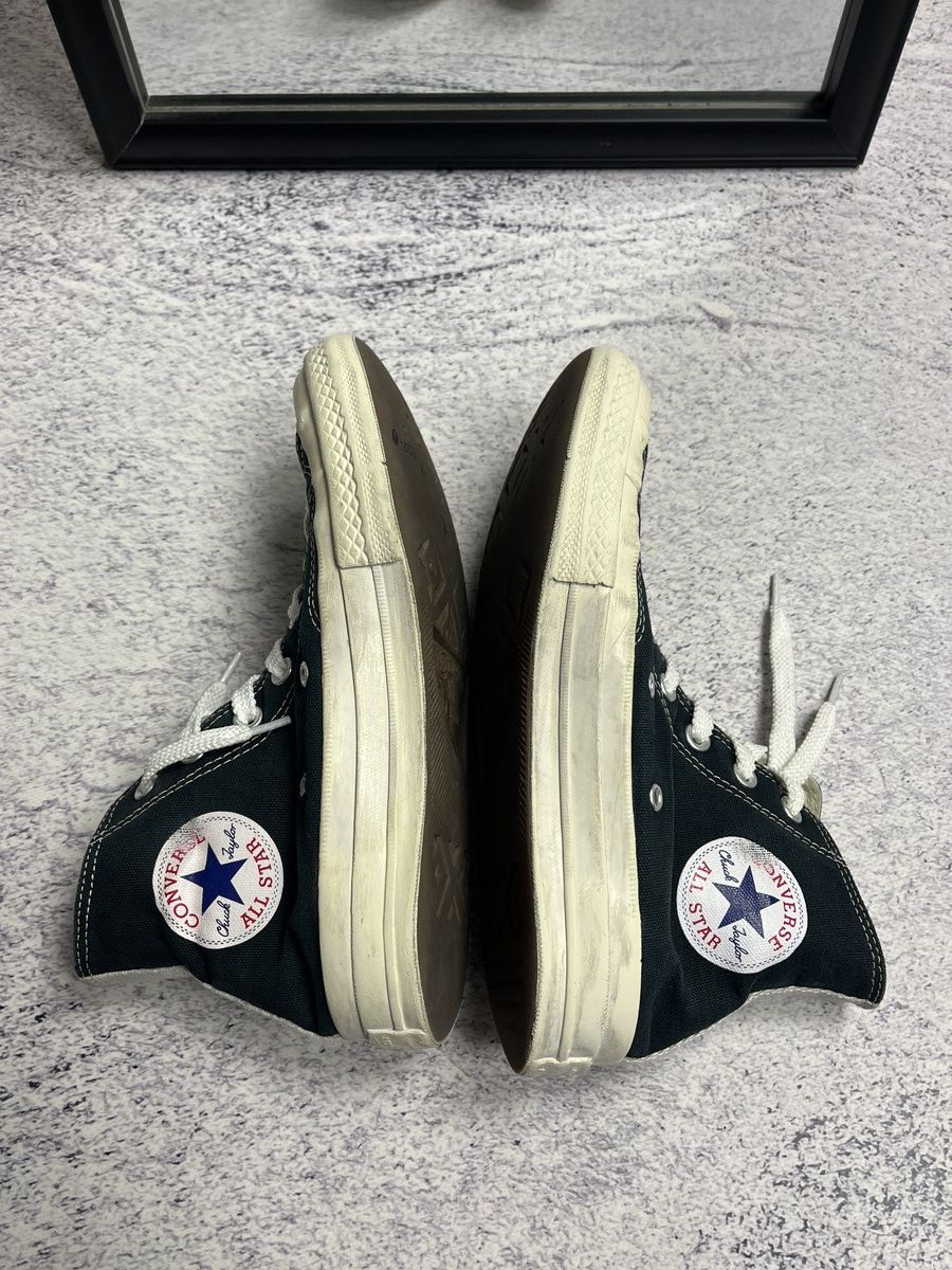 Comme des Garcons × Comme des Garcons PLAY × Converse Comme Des Garcons x Converse Black Hi-Top Hearth Sneakers Size US 7 / IT 37 - 6 Thumbnail