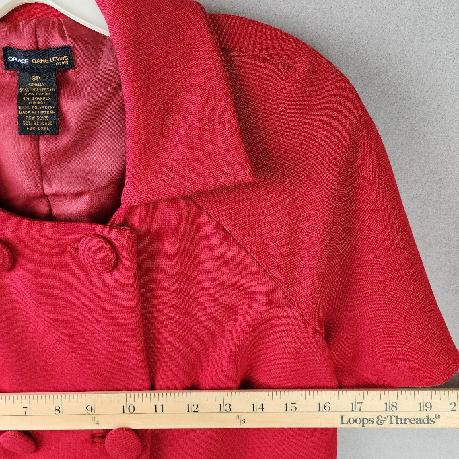 Other Grace Dane Lewis Short-Sleeve Double-Breasted Coat w/Belt Size M / US 6-8 / IT 42-44 - 5 Thumbnail