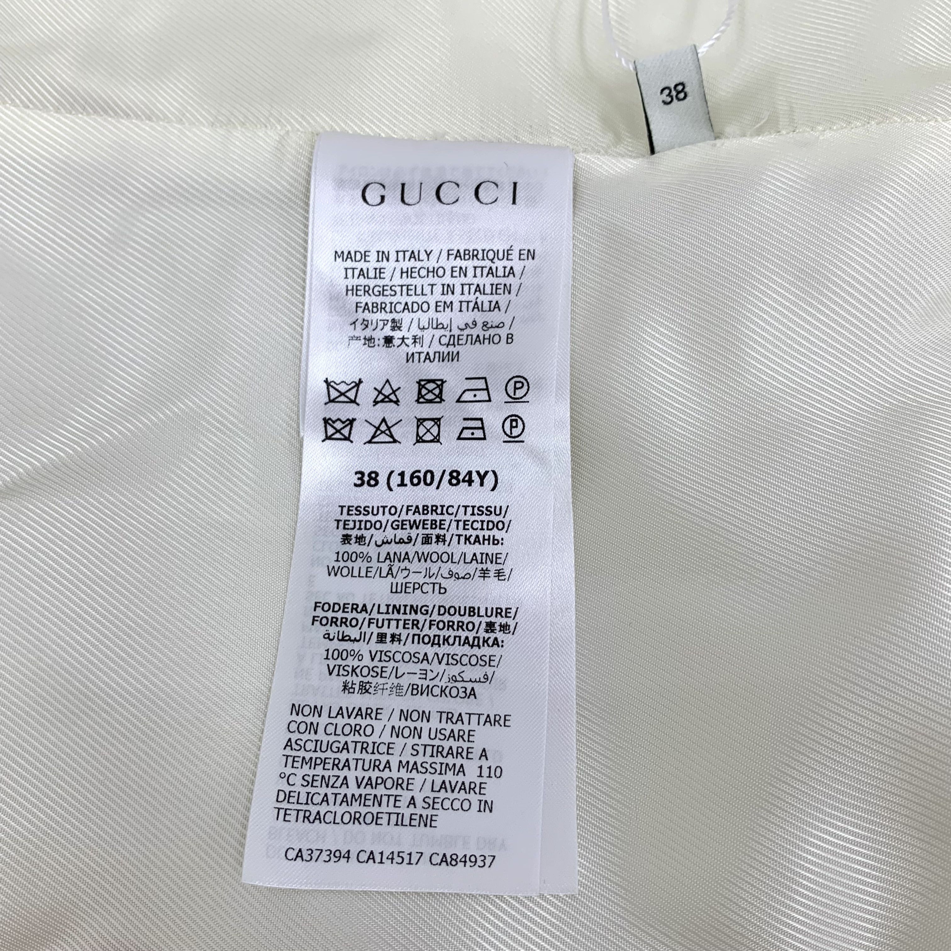 Gucci Gucci Off-White Wool Double-Breasted Coat (Size S) Size S / US 4 / IT 40 - 3 Thumbnail