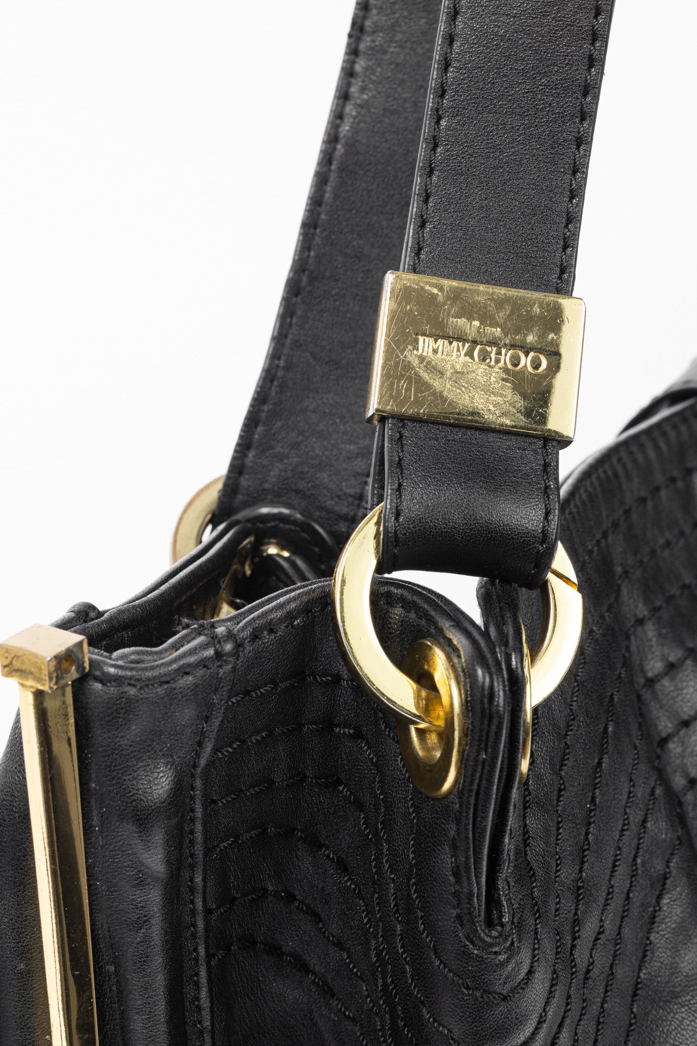 Jimmy Choo Jimmy Choo Alex Black Leather Hobo Size ONE SIZE - 7 Thumbnail