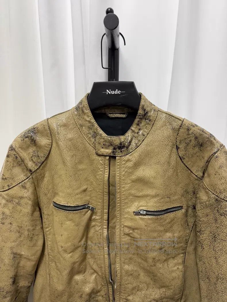 Maison Margiela Maison Margiela Leather Brushed Cracked Effect Biker Jack Size US M / EU 48-50 / 2 - 3 Thumbnail