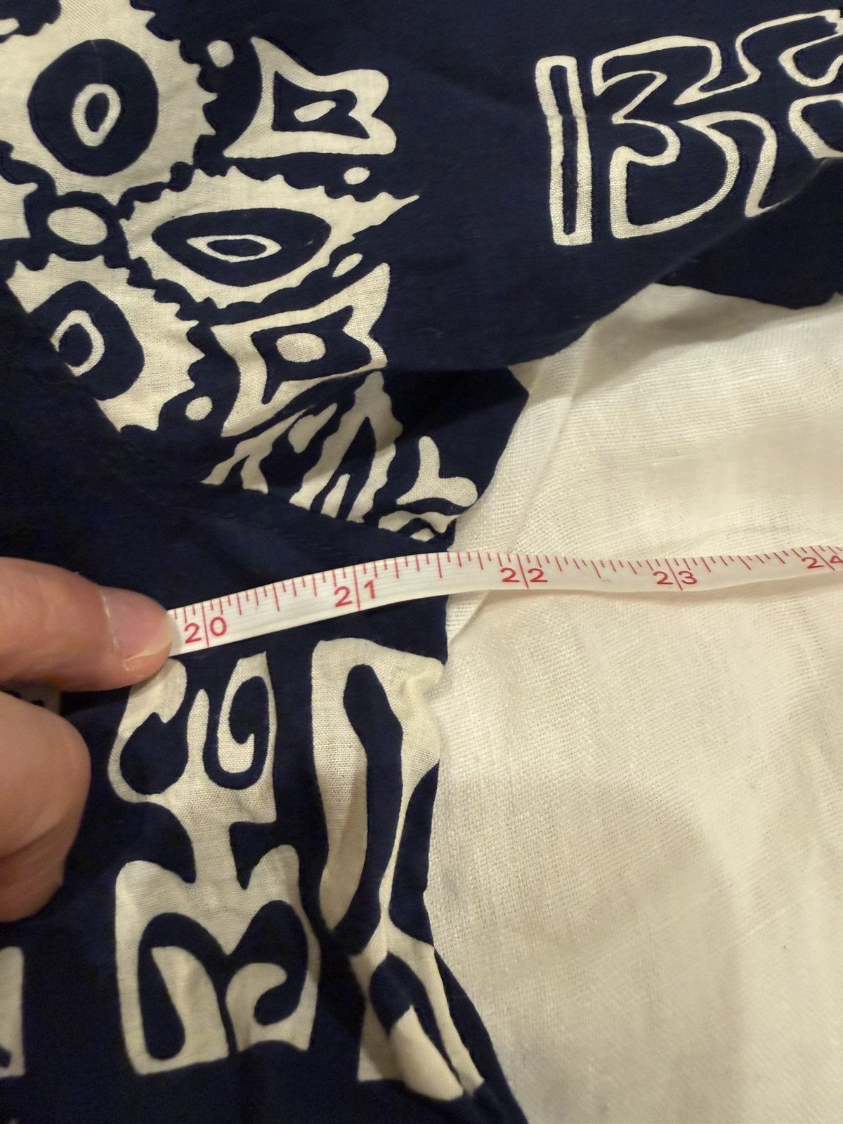 Kapital Kapital Indigo dyed block print Hawaiian short sleeve Size US M / EU 48-50 / 2 - 3 Thumbnail