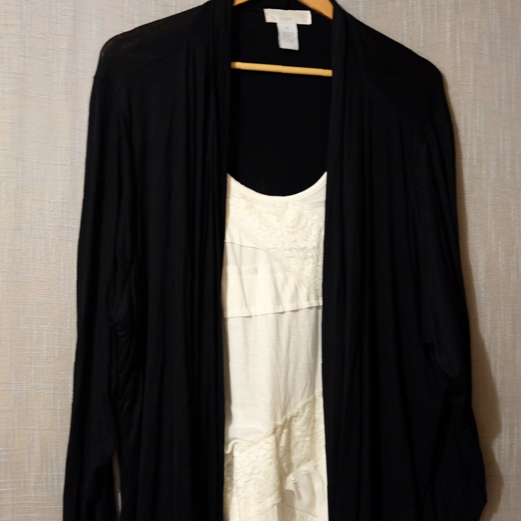 Vintage VINTAGE Design History Cardigan Tunic Built in Tank Black/Cream Womens 3X Size XXL / US 16-18 / IT 52-54 - 2 Thumbnail
