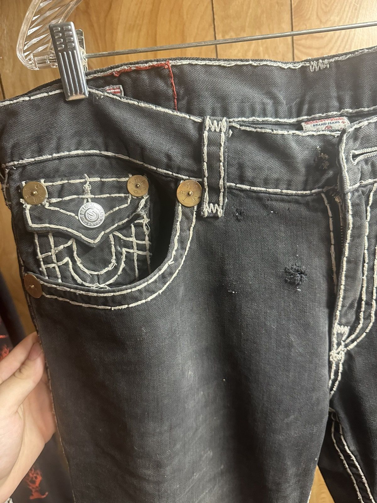 True Religion × Vintage True Religion Billy Super T B&W Jeans Size US 38 / EU 54 - 4 Thumbnail