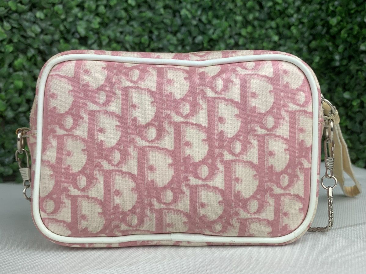Dior Christian Dior Trotter Monogram Wrist Bag Pink Canvas Size ONE SIZE - 3 Thumbnail