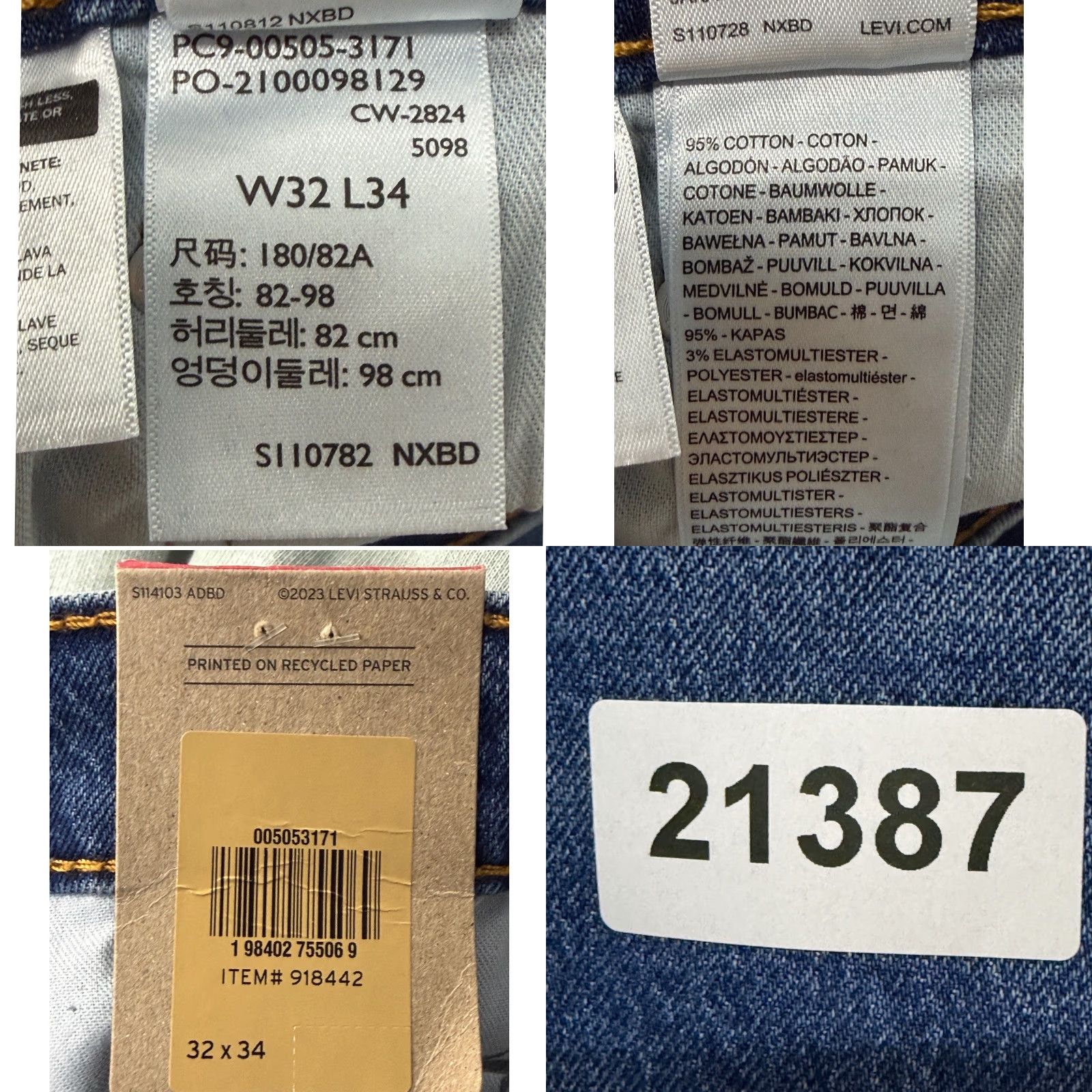 Levi's Levi's 505 Regular Fit Stretch Jeans 32x34 Medium Wash Blue 00505-3171 NEW Size US 32 / EU 48 - 9 Thumbnail