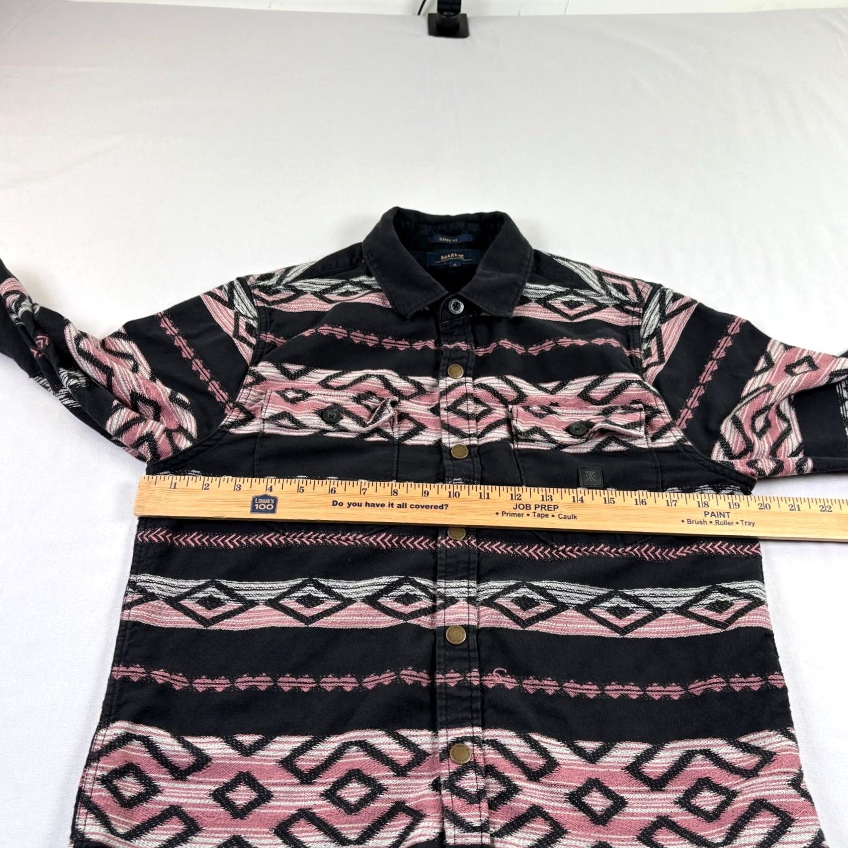 Roark VINTAGE Roark Shirt Mens Small Noardsman Flannel Black Pink Aztec Button Up Size US S / EU 44-46 / 1 - 5 Thumbnail