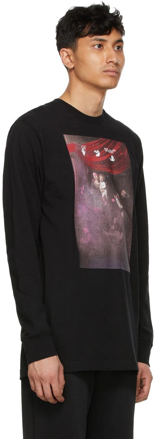 Off-White White Sprayed Caravaggio Arrows Long Sleeve T-Shirt Size US L / EU 52-54 / 3 - 2 Thumbnail