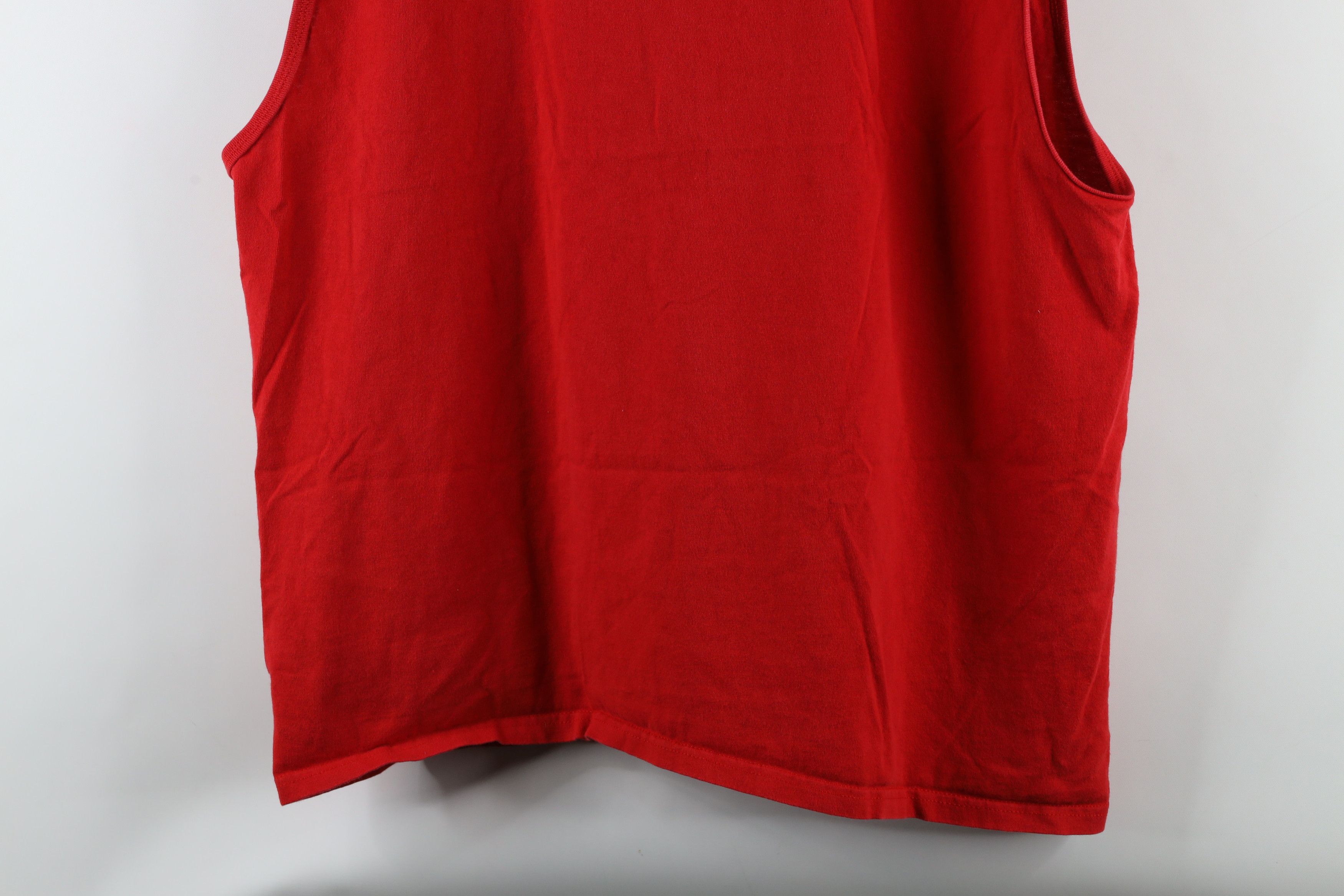 Vintage Vintage 90s Streetwear Sleeveless Muscle T-Shirt Red Cotton Size US XXL / EU 58 / 5 - 3 Thumbnail