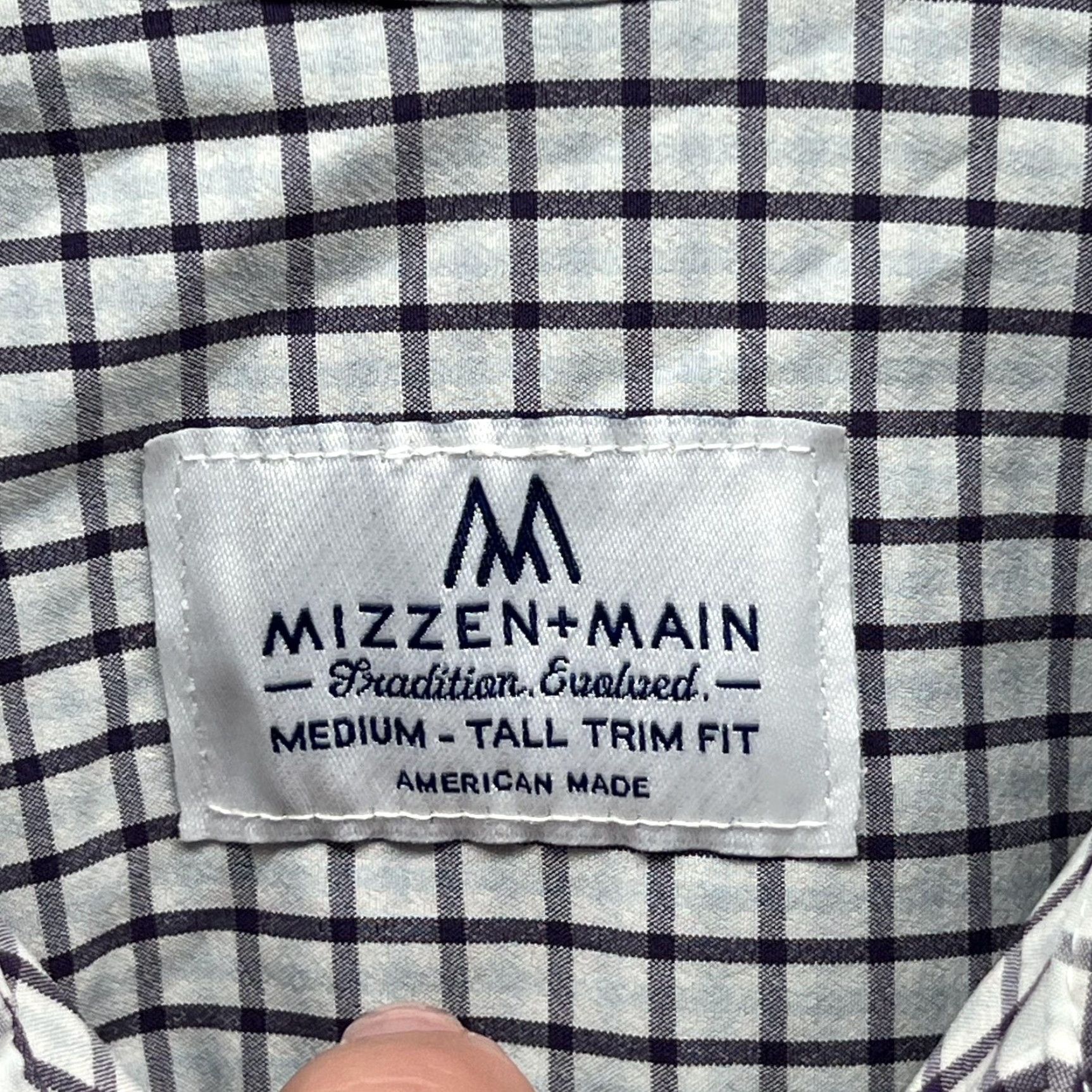 Mizzen+Main Mizzen+Main Dress Shirt Mens MT Blue Check Slim Fit Long Sleeve Shirt Size 40R - 6 Thumbnail