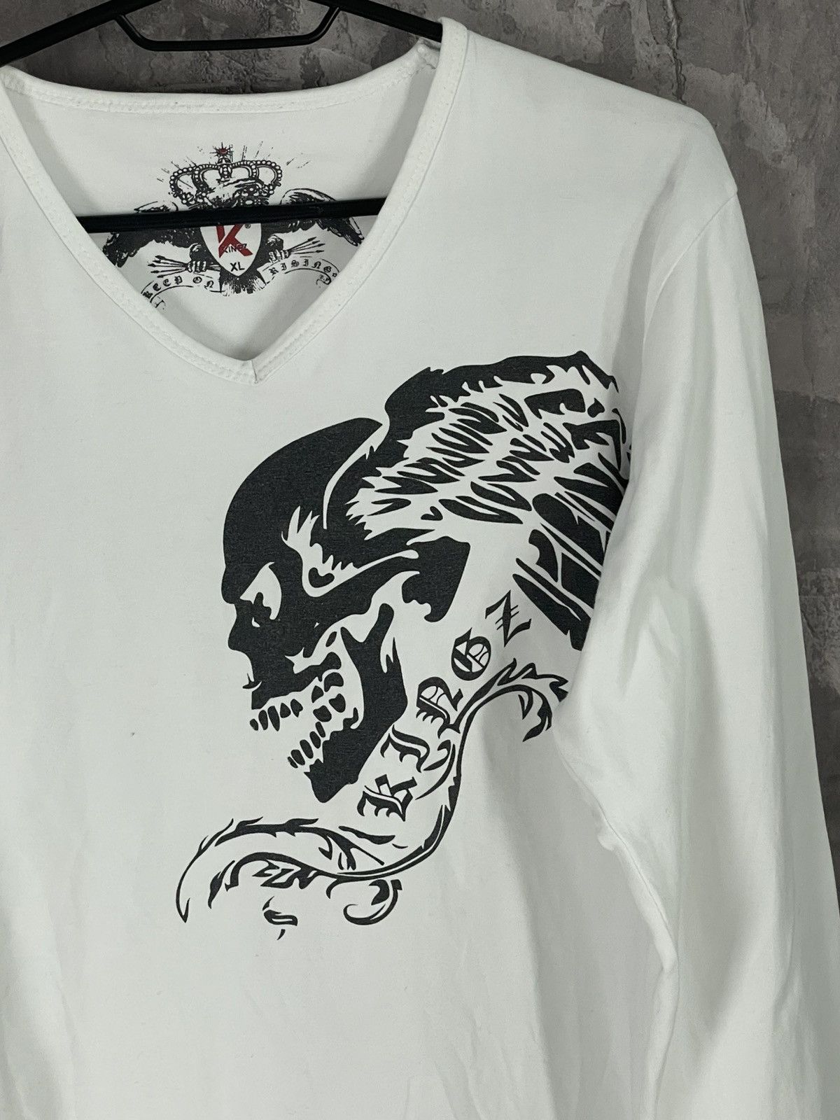 Vintage Cyber Y2K Gothic Skull Grunge Graphic Thermal LongSleeve Size XL / US 12-14 / IT 48-50 - 9 Thumbnail