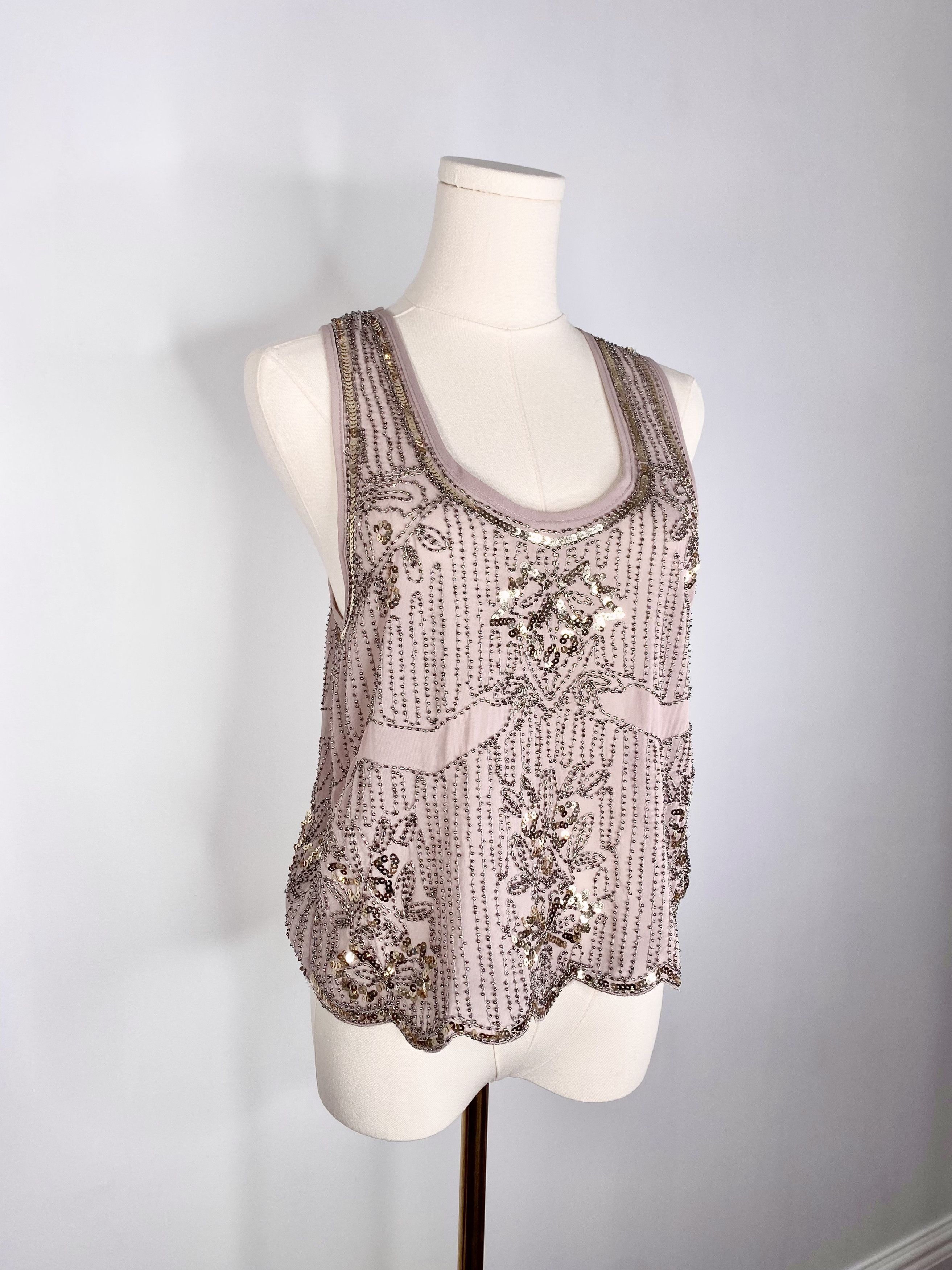 Dolls Kill Revamped by Sirens - Grey beaded camisole Size S / US 4 / IT 40 - 1 Thumbnail