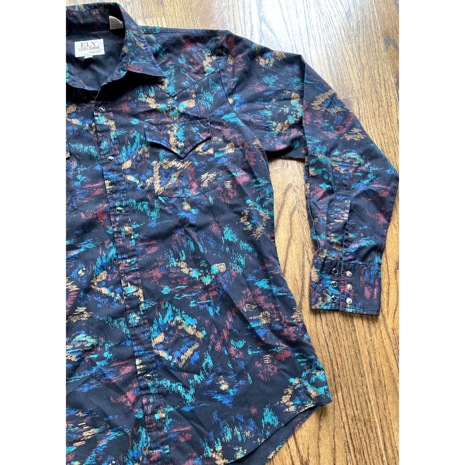 Vintage VINTAGE Ely Cattleman Western Pearl Snap Shirt Mens XL 16 35 AOP Long Sleeve Party VTG Size US XL / EU 56 / 4 - 3 Thumbnail