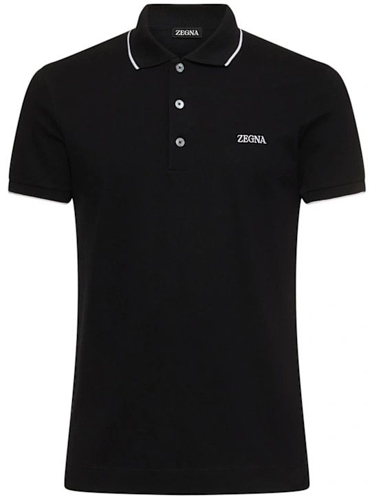 o1lsvrm0525 Short Sleeve Polo in Black