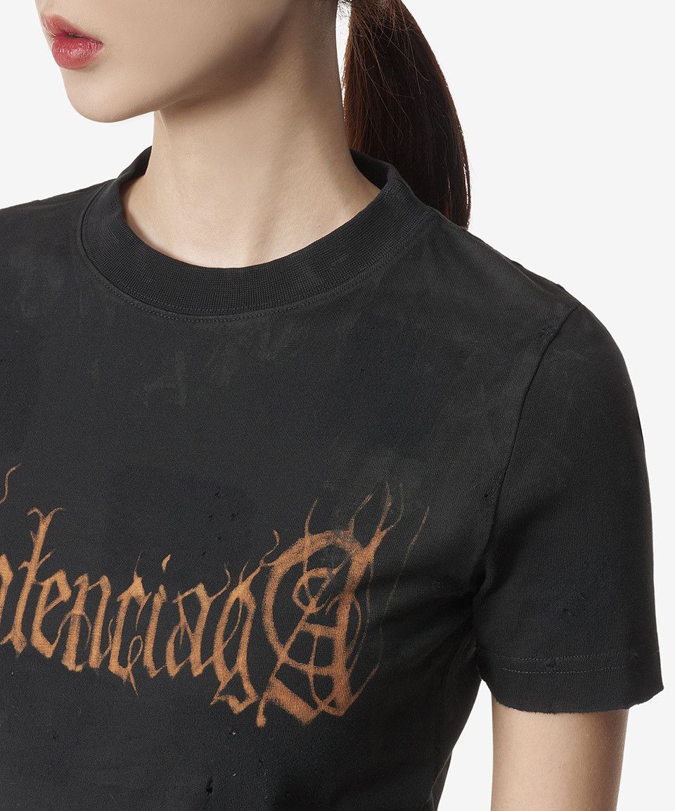 Balenciaga o1srvl11e1124 Heavy Metal Tight T-Shirt Small Fit in Black Size M / US 6-8 / IT 42-44 - 5 Thumbnail