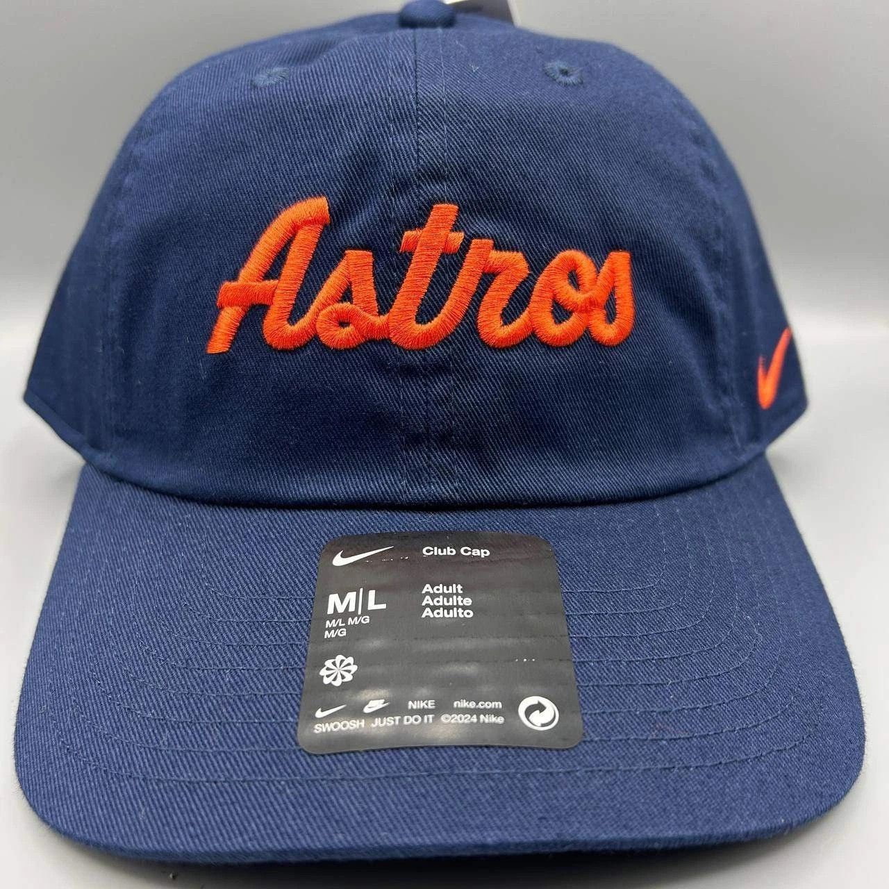 Nike Houston Astros x Nike Club Hat Men M-L Strap Back Cap Cotton Size ONE SIZE - 1 Thumbnail