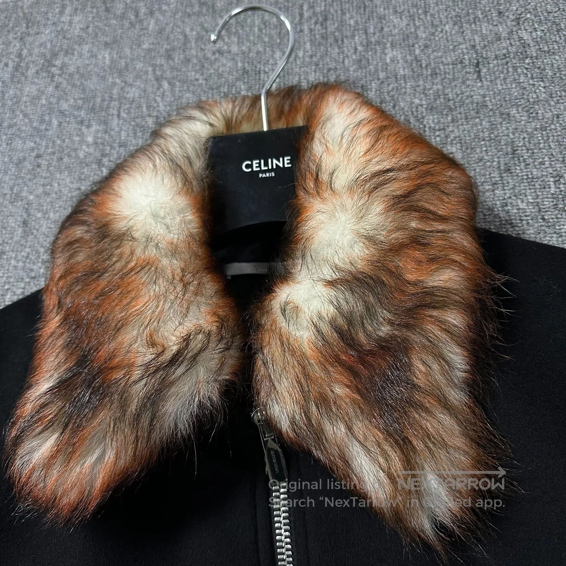Dior black wool jacket with brown fur collar. Size US M / EU 48-50 / 2 - 2 Thumbnail