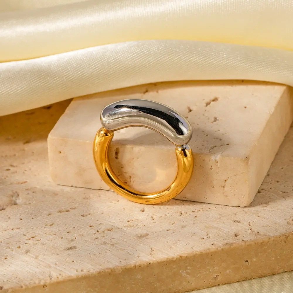 Jewelry Thick Line Smile Ring Size ONE SIZE - 3 Thumbnail