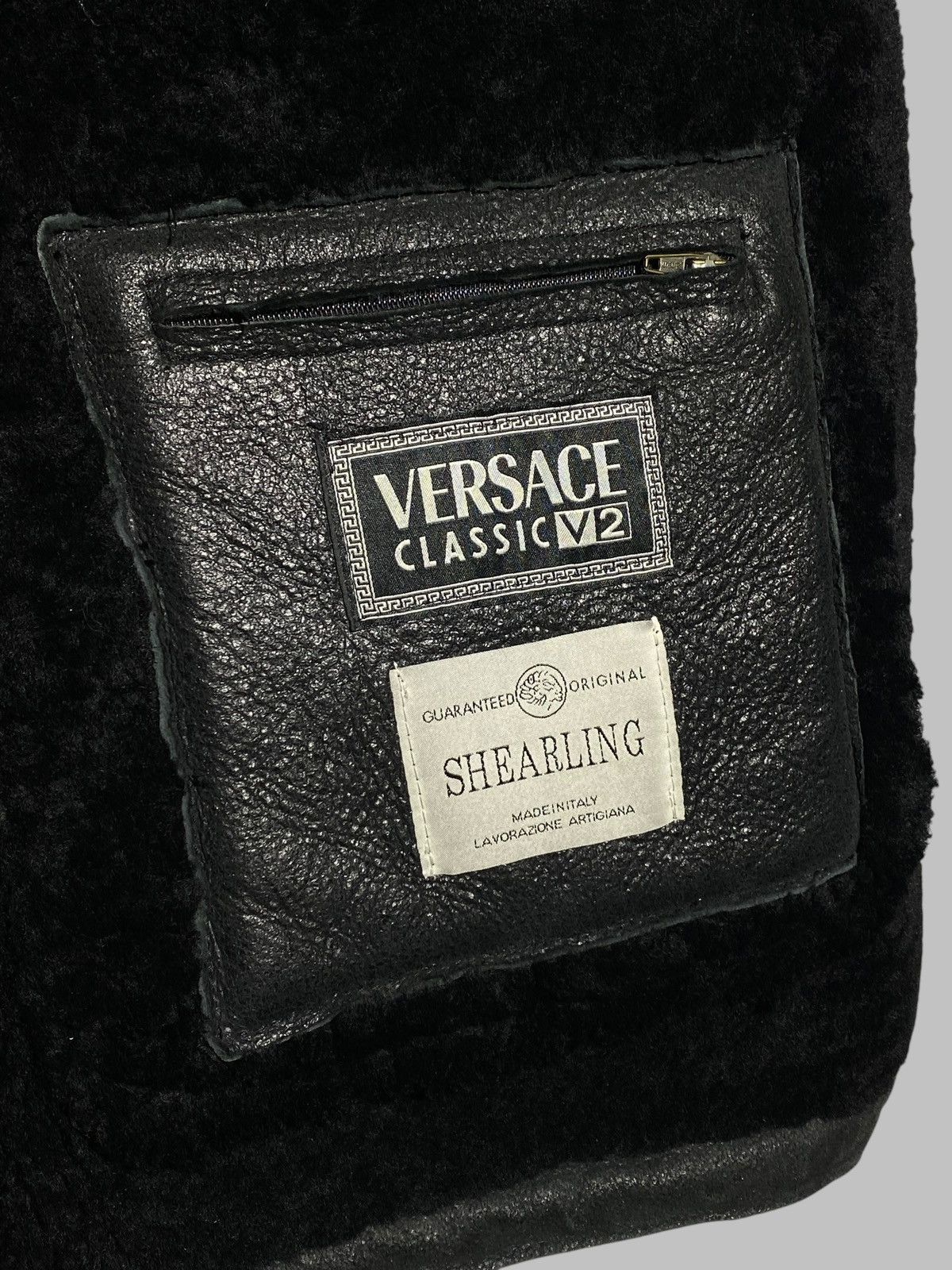 Versace Versace Classic V2 Shearling Jacket Black Vintage Rare Coat Size US XL / EU 56 / 4 - 22 Thumbnail