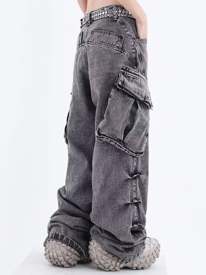 Designer × Japanese Brand Unisex Streetwear Cargo Pockets Pants Jeans Size 32" / US 10 / IT 46 - 6 Thumbnail