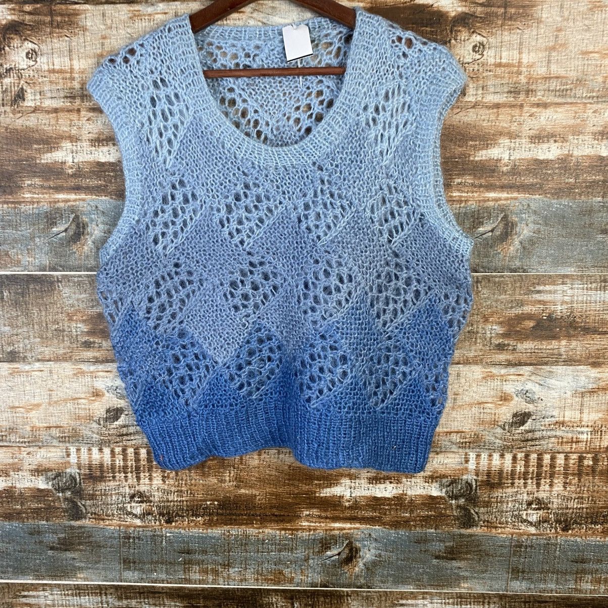 Japanese Brand DL Japanese Brand Blue Crochet meshnet Knitwear #C1196 Size S / US 4 / IT 40 - 3 Thumbnail