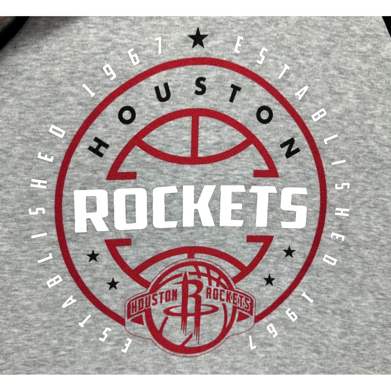NBA NBA Houston Rockets Hoodie Sweatshirt Mens Medium Grey Black Colorblock Pullover Basketball Size US M / EU 48-50 / 2 - 7 Thumbnail