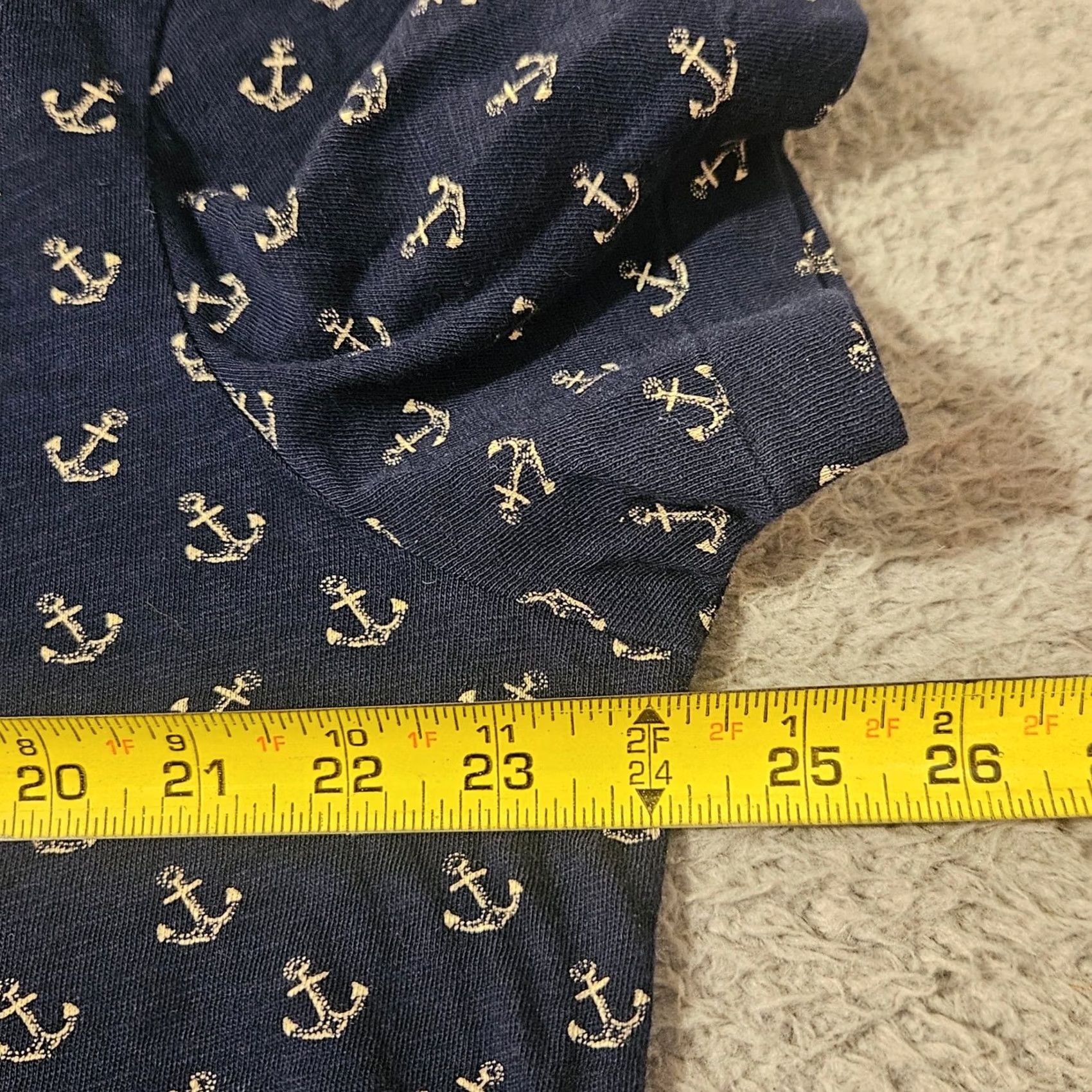Polo Ralph Lauren Polo Ralph Lauren Mens XL Navy Blue Anchor Print Short Sleeve Shirt Cotton Size US XL / EU 56 / 4 - 5 Thumbnail
