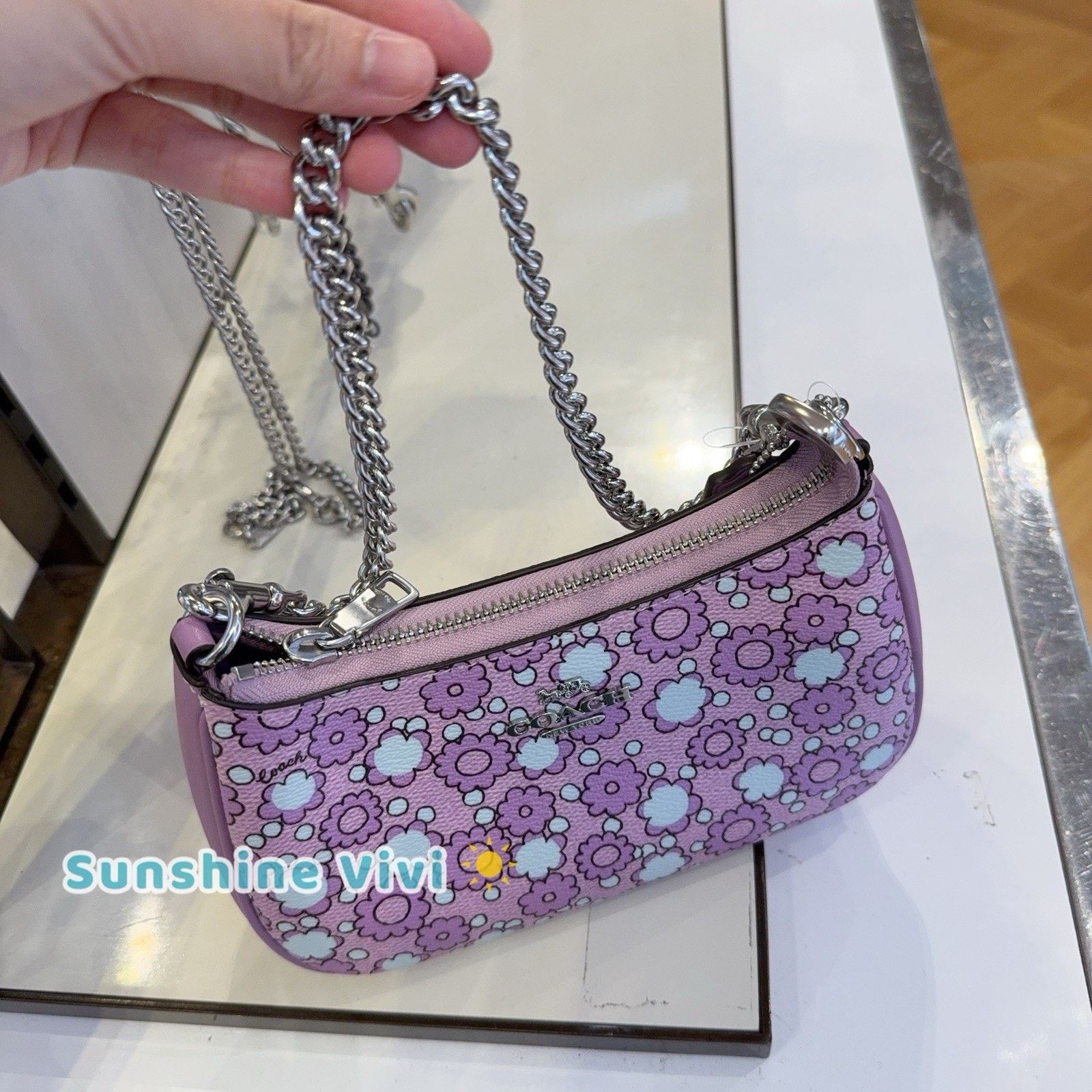 Coach NWT Coach Teri Mini Crossbody Bag Floral Sv/Lily Multi CBG64 Size ONE SIZE - 2 Thumbnail