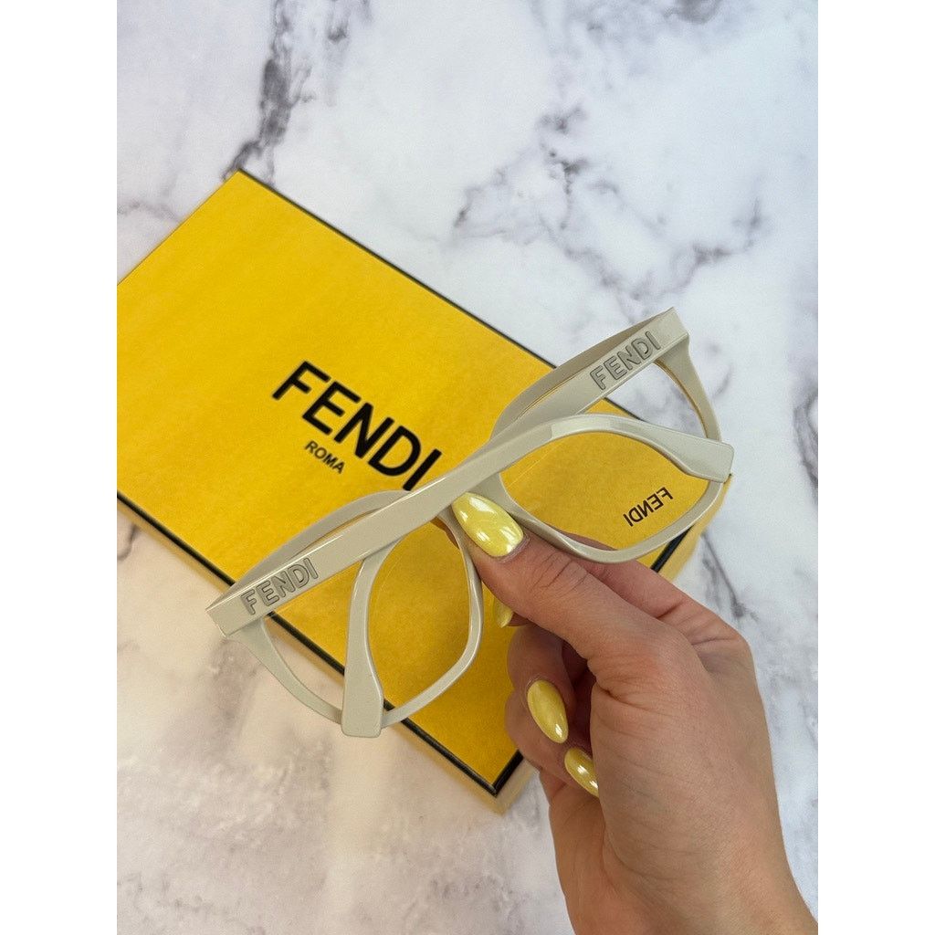 Fendi NEW Fendi FE50087I Bone White Square Eyeglasses Frames Size ONE SIZE - 2 Thumbnail