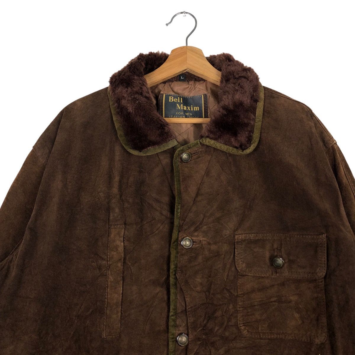 Japanese Brand 🔥90s Vintage Genuine Leather Jacket Bell Maxim Italian Mode Size US L / EU 52-54 / 3 - 3 Thumbnail