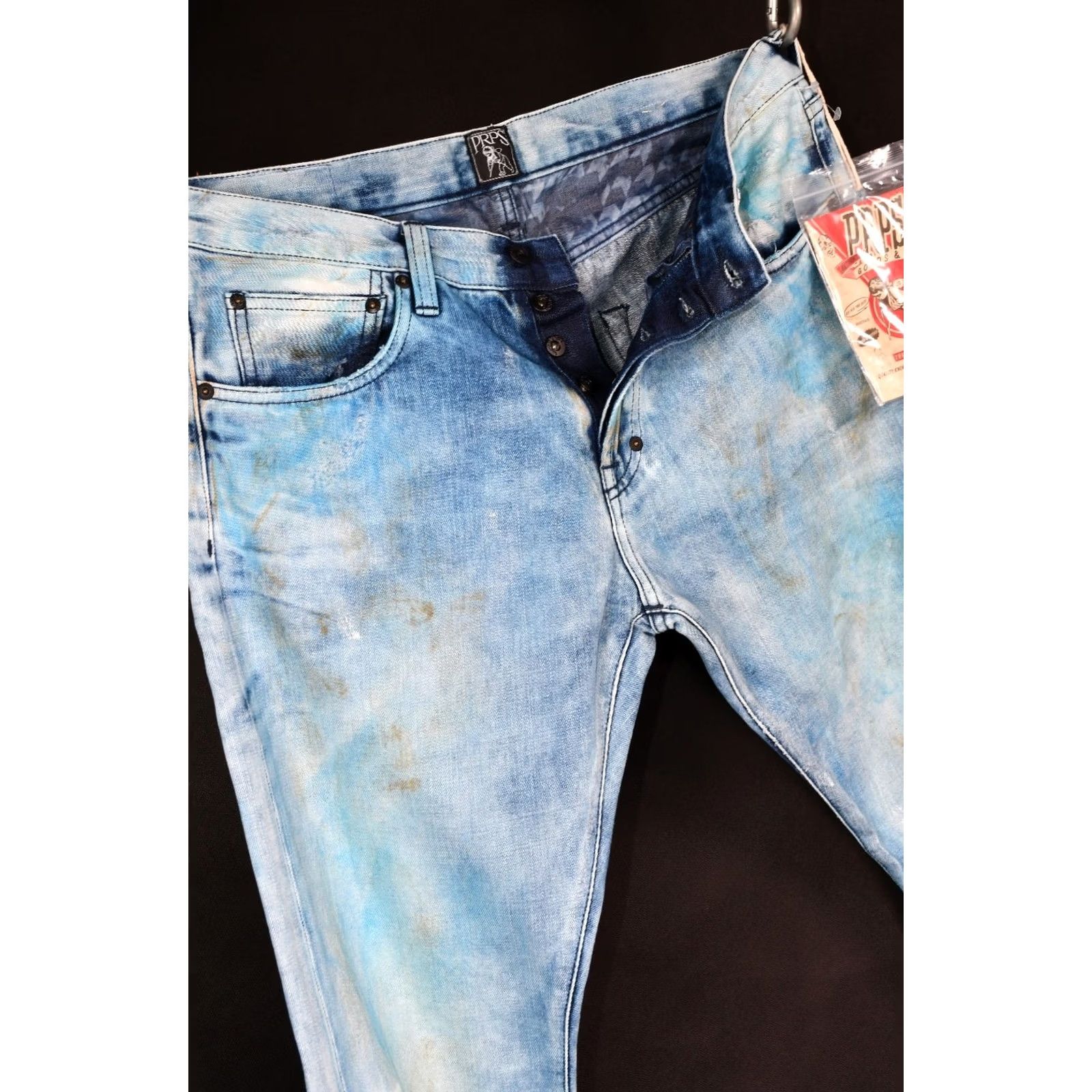 Prps PRPS Demon Jeans Slim Straight Distressed W32 Jeans Mens Slim Regular Blue 34 Inseam 100% Cotton Denim Brand: Prps Pattern: Solid Size US 32 / EU 48 - 5 Thumbnail