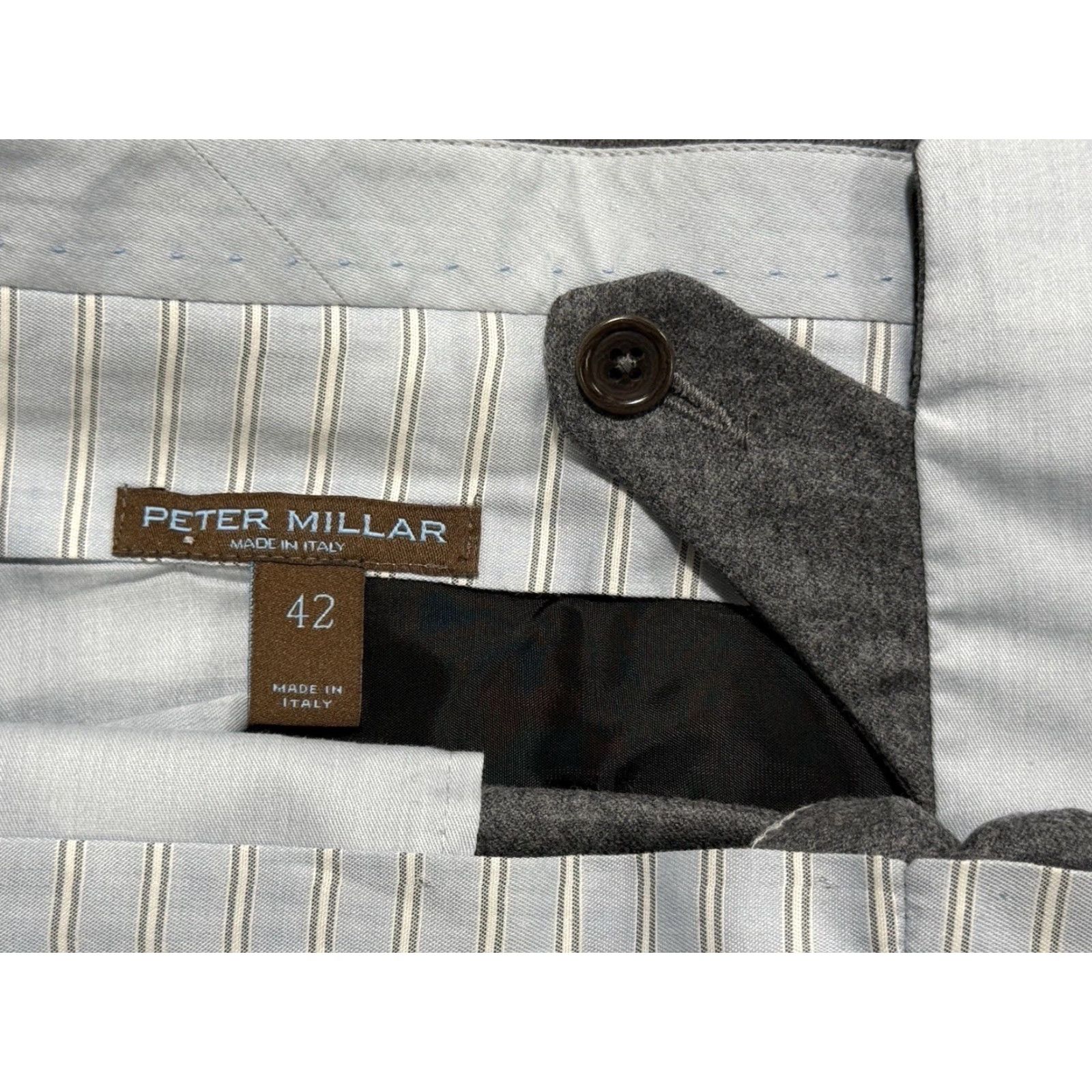 Peter Millar Peter Millar Pants 100% Super 120s Wool Gray Vitale Barberis Canonico 41x32.5 Size US 41 - 5 Thumbnail